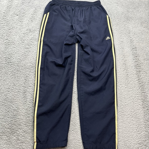 Adidas Track Pants Mens M Vintage Y2K Baggy Blue Zip Legs Stripes Streetwear - Picture 1 of 14